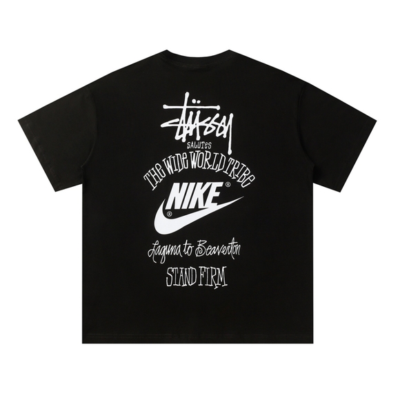 stussy black short-sleeved T-shirt - Picture 2 of 8